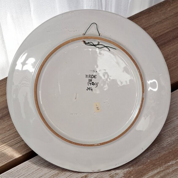 Nino Parrucca Pottery Modernist Plate 8.5" Made in Italy #148 Grape Harvest - Picture 5 of 8